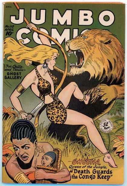 Lion - Sheena - April - Knife - Ghost Gallery Jumbo Comics 110 - Lion - Sheena - April - Knife - Ghost Gallery