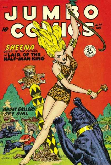 Panther - Sheena - Jungle Queen - Ghost Gallery - Sky Girl Jumbo Comics 117 - Panther - Sheena - Jungle Queen - Ghost Gallery - Sky Girl
