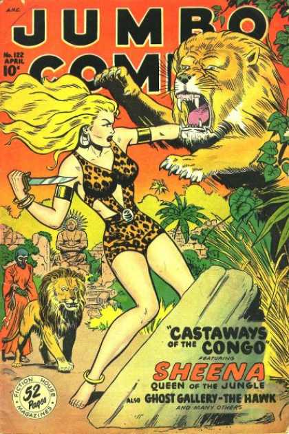 Sheena - Lion - Knife Jumbo Comics 122 - Sheena - Lion - Knife