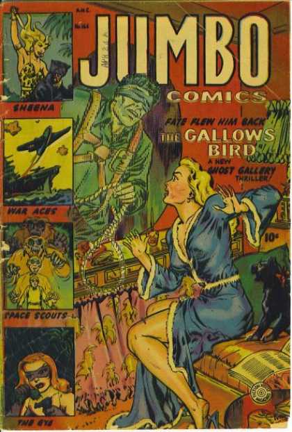 Gallows Bird - Sheena - Plane - War Aces - The Eye Jumbo Comics 166 - Gallows Bird - Sheena - Plane - War Aces - The Eye