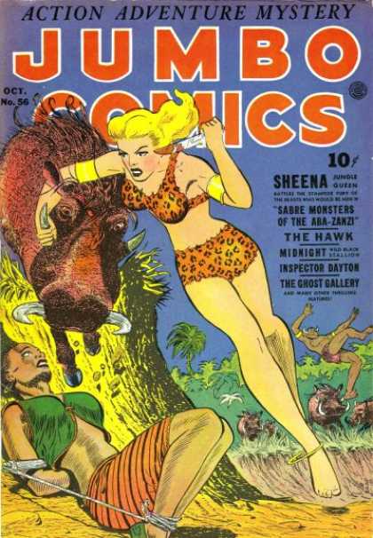 Knife - Sheena - Jumbo - Mystery - Inspector Dayton Jumbo Comics 56 - Knife - Sheena - Jumbo - Mystery - Inspector Dayton