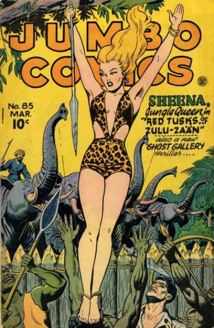 Ghost Gallery - Jungle Queen - Elephants - Sheena - Red Tusks Of Zulu - Zaan Jumbo Comics 85 - Ghost Gallery - Jungle Queen - Elephants - Sheena - Red Tusks Of Zulu - Zaan