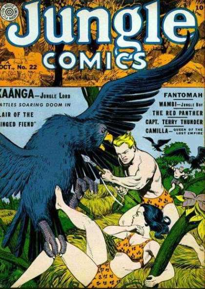 Jungle Comics 22 - Bird - Bikini - Foliage - Blond - Woman