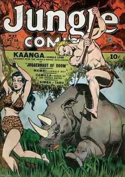 Jungle Comics 29 - Rhino - Spear - Tarzan - Jane - Jungle