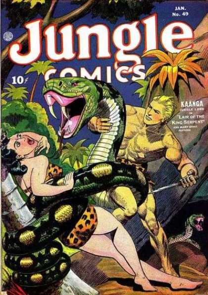 Jungle Comics 49 - Snake - Kaanga - Lair Of The King Serpent - Jungle - Knife