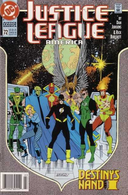 Justice League America 72 - Justice League - Destinys Hand - Green Lantern - Space - Dc Comic - Dan Jurgens, Dick Giordano