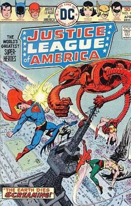 Justice League of America 129 - Superman - Wonderwoman - Batman - Red Robot - The Earth Dies Screaming - Ernie Chan