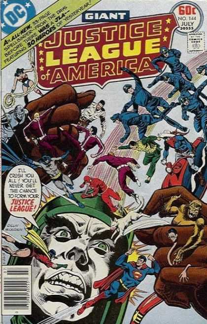 Justice League of America 144 - July - Fist - Ropes - Crush - Heros