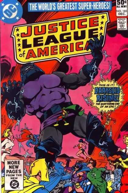 Justice League of America 185 - Super Heros - Darkseid Rising - Super Man - Cat Woman - Real Heros - Jim Starlin