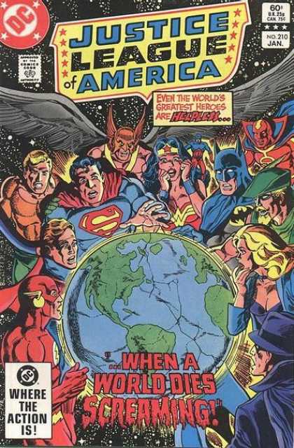 Justice League of America 210 - Superman - Batman - Wonderwoman - Planet Earth - When A World Dies Screaming - Richard Buckler