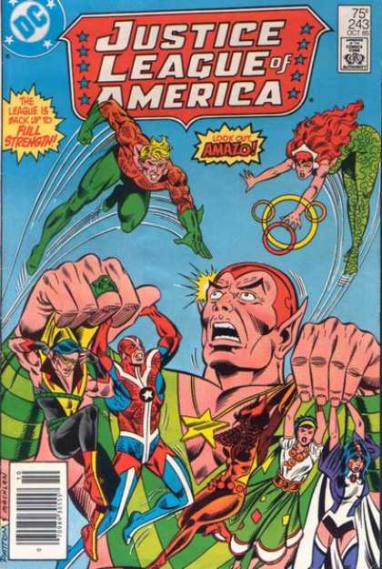 Justice League of America 243 - Aquaman - Amazo - Giant - Blue Sky - Full Strength