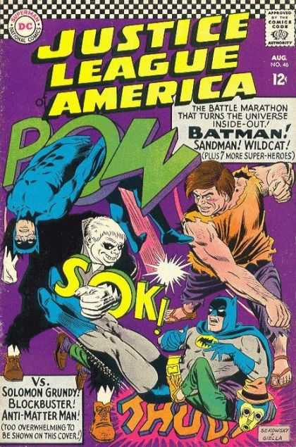 Justice League of America 46 - Pow - Anti-matter Man - Super Heroes - Batman - Caped Crusader