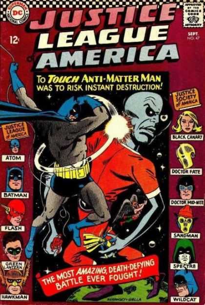 Justice League of America 47 - Batman - Wildcat - Sandman - To Touch Anti-matter Man - Atom