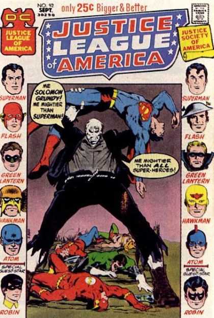Justice League of America 92 - Dc - No92 Sept - Only 25c - Justice Society Of America - Superman Flashrobingreen Lanternatom - Neal Adams