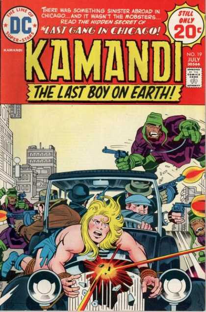 Kamandi 19 - The Last Boy On Earth - 20 An Issue - Issue Number 19 - July Issue - Boy Riding On Hood Of Car