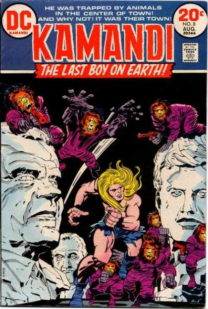 Kamandi 8 - Approved By The Comics Code - Dc Kamandi - Gun - Stone Figures - The Last Boy On Earth