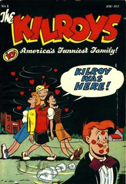 Kilroys 1 - Americas Funniest Family - Swooning Girls - Lipstick Kisses - Redhead - 1950s