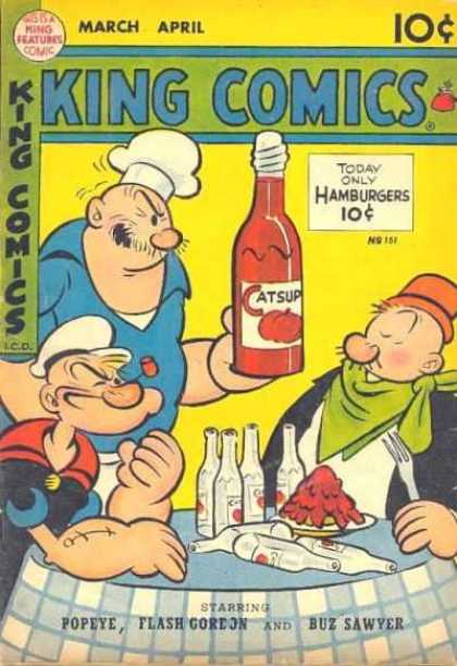 King Comics 151 - Popeye - Catsup - Pipe - Hamburgers - Wimpy