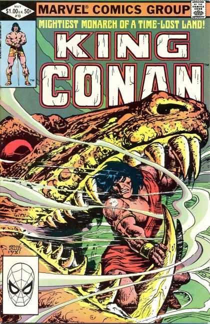 King Conan 10 - Marvel Comics Group - 100 Uk - 10 - Mightest Monarch Of A Tim Los Land - Dinosaur - Ernie Chan
