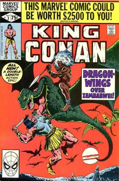 King Conan 3 - Marvel - Sept 3 - Marvel Comics Group - 2500 - Dragon - Ernie Chan, John Buscema