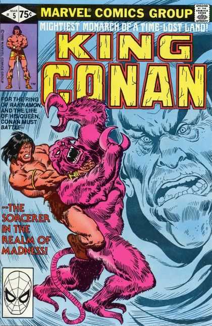 King Conan 5 - Marvel Comics Group - Mar - Approved By The Comics Code Authority - Sword - Mask - John Buscema