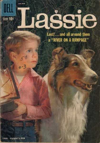 Lassie 44 - Dell - 10 Cents - Dog - Boy - River On A Rampage
