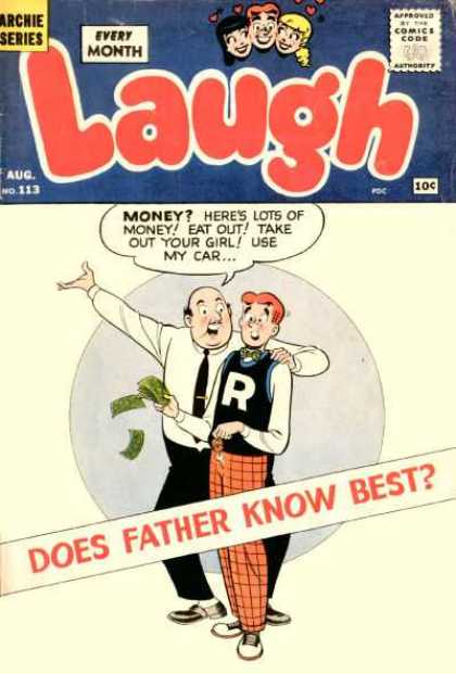 Laugh Comics 113 - Money - Every Month - Comics Cod - Authority - Does Father Know Best