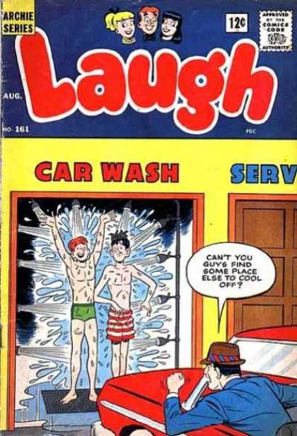 Laugh Comics 161 - Car Wash - Jughead - Archie - Red Car - Angry Man