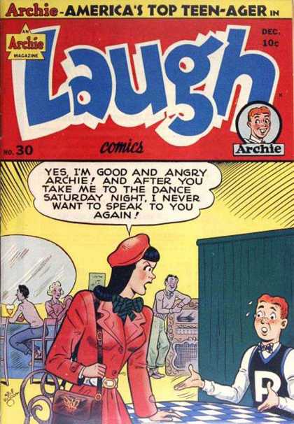 Laugh Comics 30 - Archie - Veronica - Fighting - Drive In - Arguement