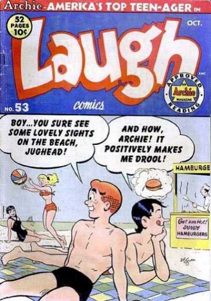 Laugh Comics 53 - Archie - Hamburger Stand - Beach Ball - Veronica - Betty