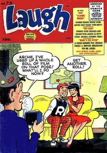 Laugh Comics 70 - Archie - Love - Couch - Camera - Photographer