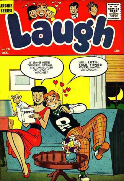 Laugh Comics 78 - Approved By The Comics Code - Woman - Man - Moon - Book