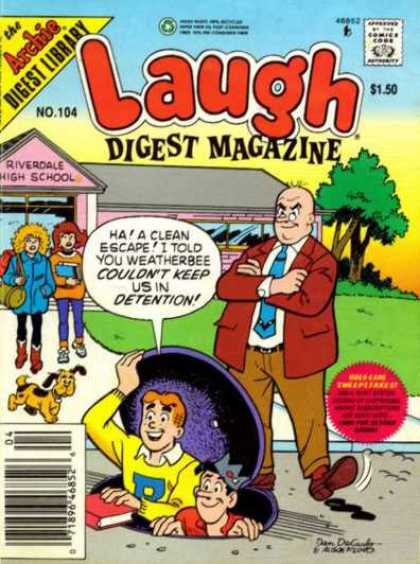 Laugh Digest 104 - Archie Digest Library - Riverdale High School - Clean Escape - Detention - Principal