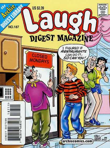 Laugh Digest 187 - Archie Digest - Jughead And Archie - Archie And Jughead - Closed Mondays On Fridge - Veronica And Mr Lodge