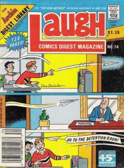 Laugh Digest 74 - Archie - Jughead - Principal - Paper Airplane - Chalkboard