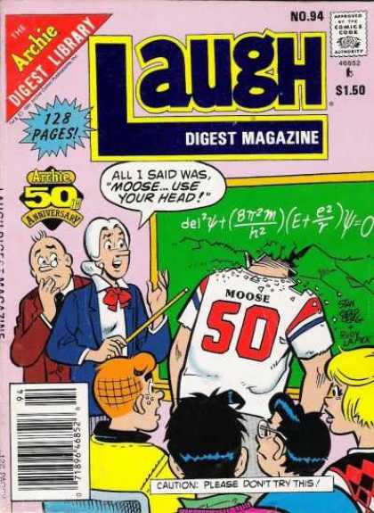 Laugh Digest 94 - Comics Code - Archie Digest Library - Classroom - Teacher - Cautionplease Dont Try This