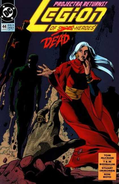 Legion of Super-Heroes (1989) 44 - Dead - Hand Reaching Up - Shocked - Red Flowing Robe - Hovering - Stuart Immonen