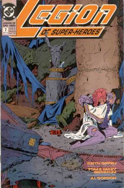 Legion of Super-Heroes (1989) 7 - Defeat - Statue - Torn Clothes - Half Dead - Ruins - Keith Giffen