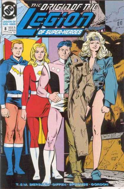 Legion of Super-Heroes (1989) 8 - Group - Origin - Capes - Blonde Hair - Divided - Keith Giffen, Murphy Anderson