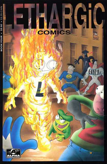 Lethargic Comics 4 - Costumes - Fire - Superheroes - Street - Building