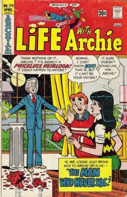 Life With Archie 168 - April Issue - Broken Vase - Archie - Veronica - Mr Lodge