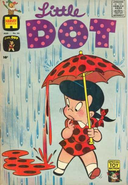 Little Dot 66 - Umbrella - Girl - Harvey - Polka Dots - Rain