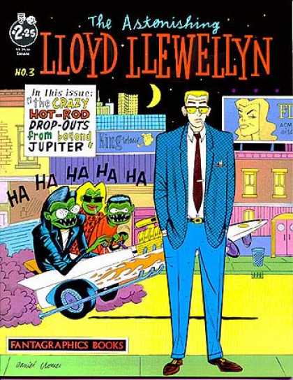 Lloyd Llewellyn 3 - Green Monsters - Stars - Moon - Business Suit - City - Daniel Clowes
