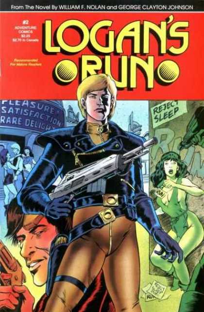 Logan's Run 2 - Gun - Weapon - Blonde - Man - Woman - George Perez