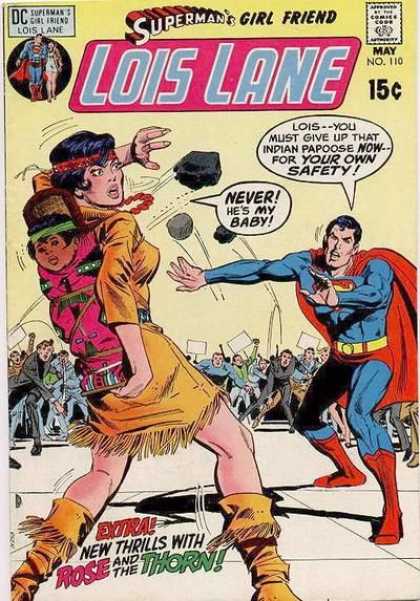 Lois Lane 110 - Superman - Baby - Papoose - Rocks - Crowd