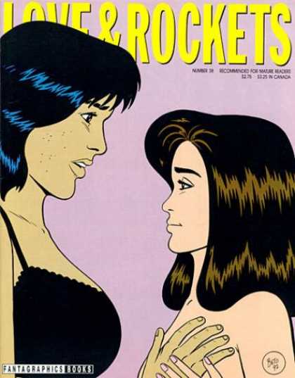 Love & Rockets 38 - Lesbians - Brown Hair - Black Hair - Touching - Looking