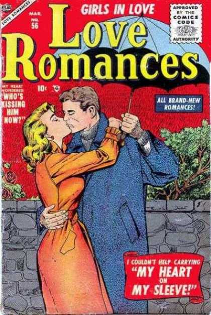 Love Romances 56 - Girls In Love - Kissing - Umbrella - Romance - Heart On My Sleeve