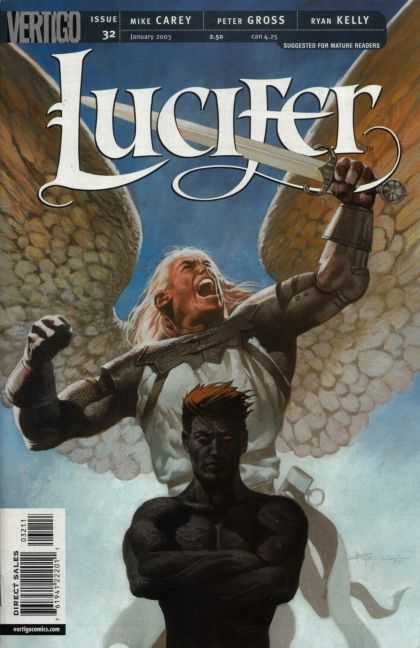 Lucifer 32 - Armor - Sword - Wings - Red Hair - Dark Man