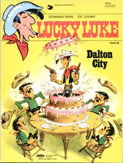 Lucky Luke 22 - Dalton City - Cowboy - Cake - Table - Guns