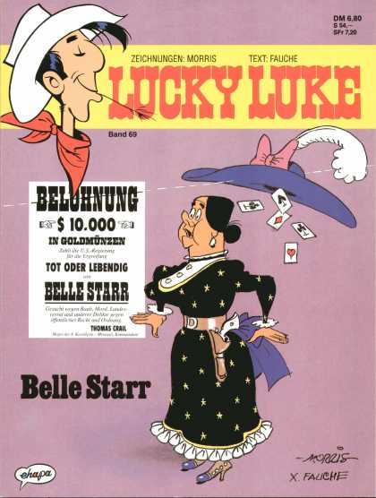 Lucky Luke 55 - Belle Starr - Playing Cards - White Feather - Blue Hat - Gun